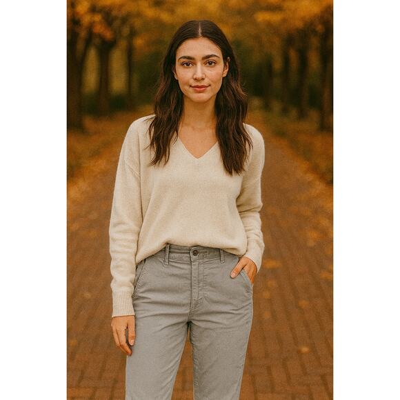 The GREAT. Blue Cotton Tencel Pants Casual Blue 0 Minimal Quiet Luxury Versatile - Picture 1 of 6